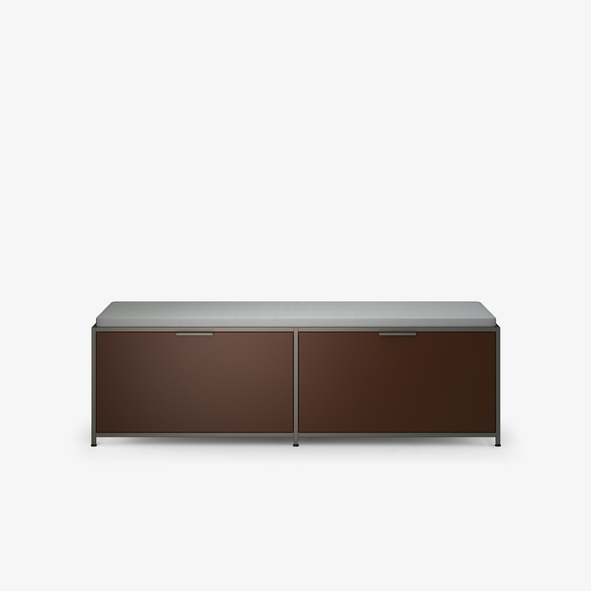 MUEBLE TV L144,5 DITA ALU.BRZ/CORR.PETIC PACK COULEURS PLOMB