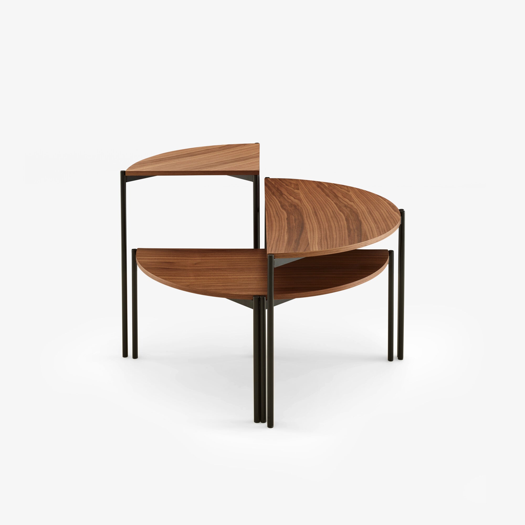 SET 3 TAB.BASSES QUADRAN STR.RAL 9005 NOIR PLAT.MDF PLAQ.NOYER VERNI