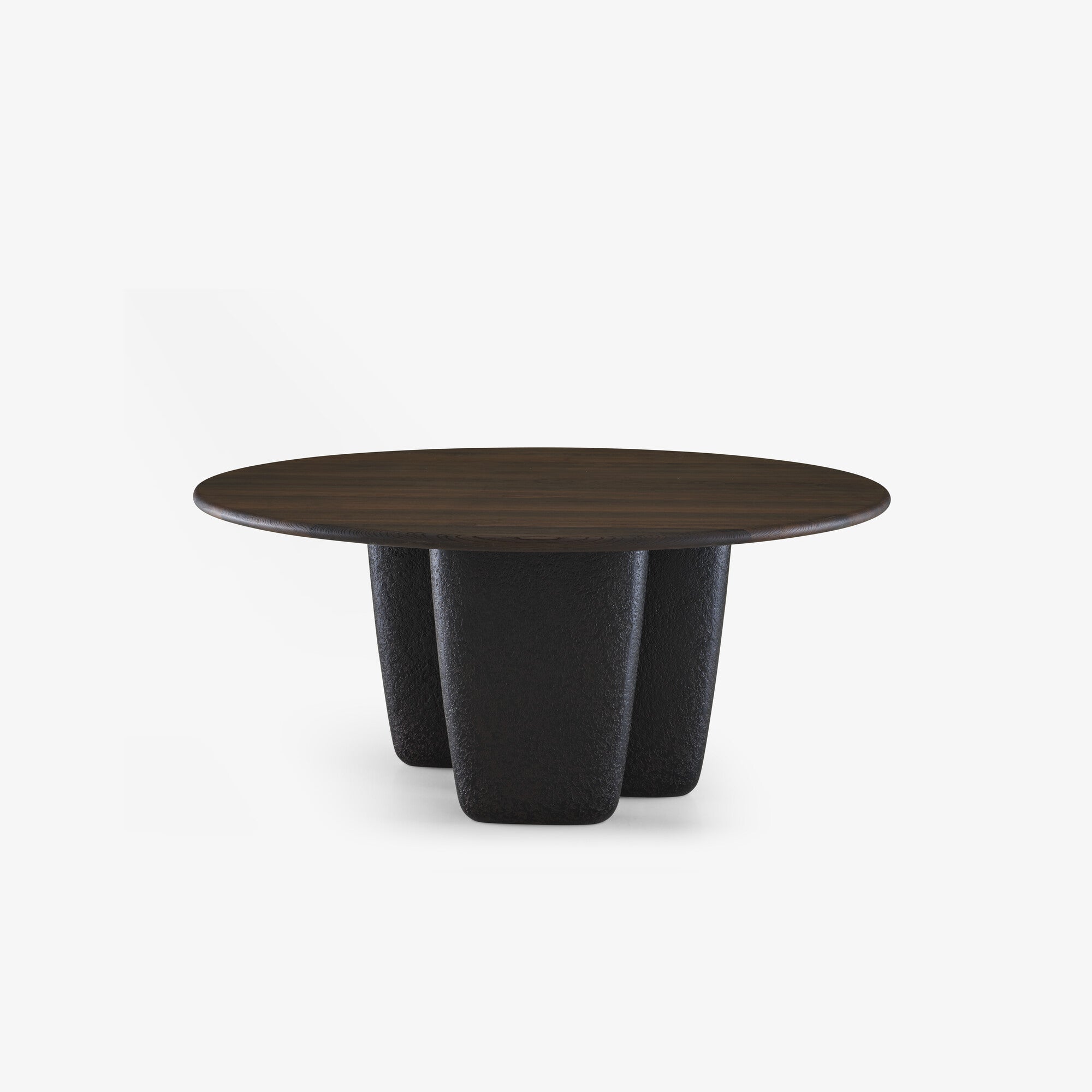TABLE REPAS Ø160 CAMMA PLATEAU PLAQUE CHÊNE PIEDS RÉSINE