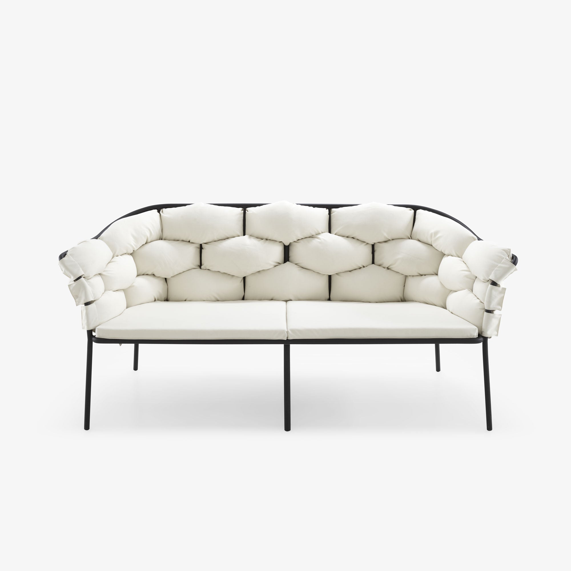 Serpentine Loveseat ecru / charcoal structure