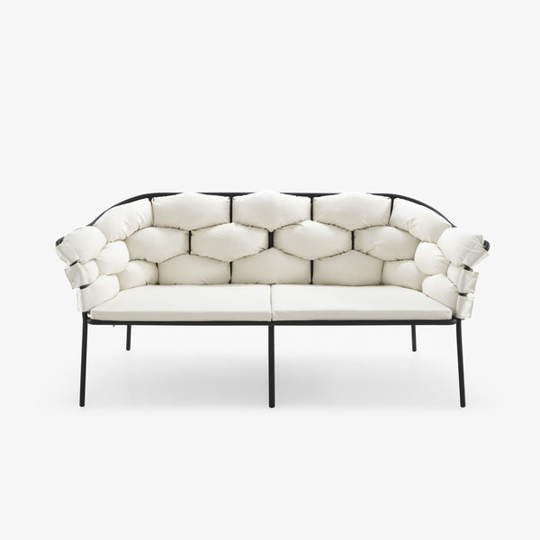 Serpentine Loveseat ecru / charcoal structure