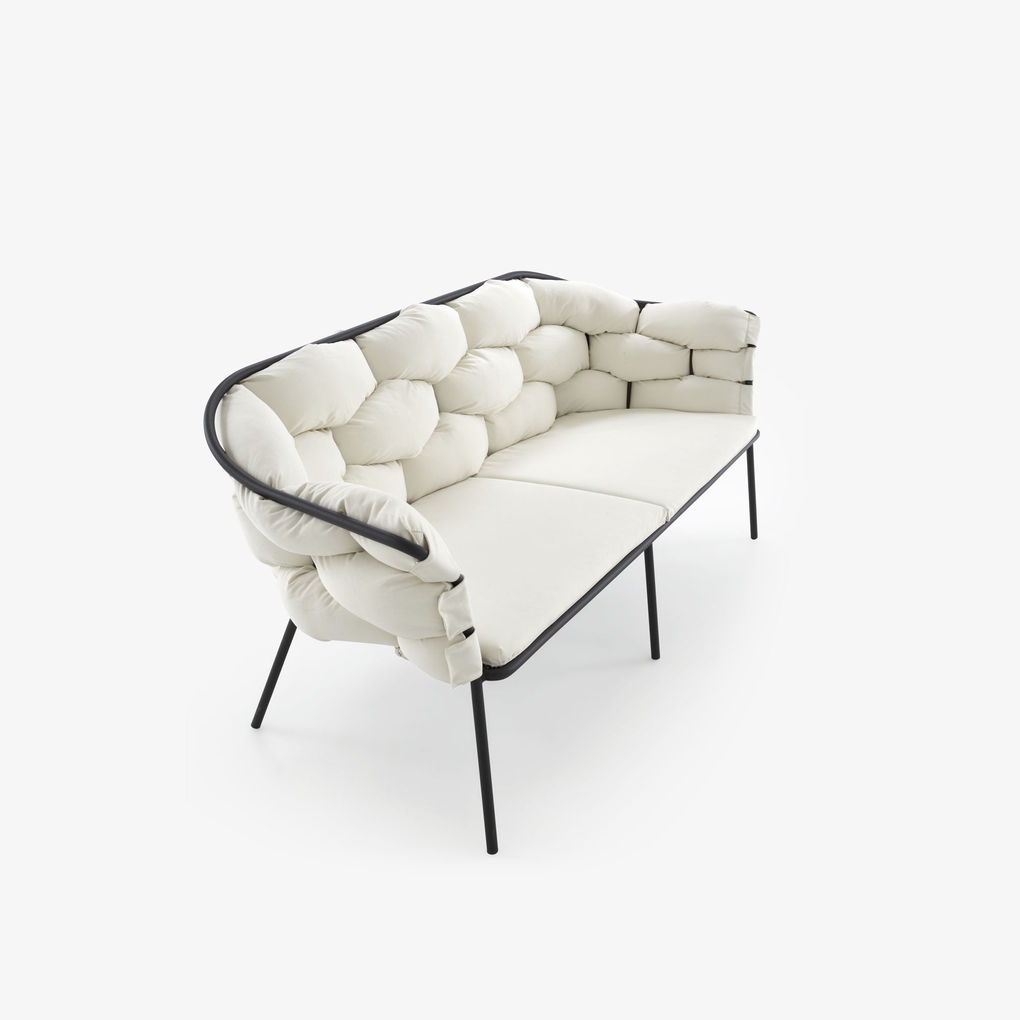 Serpentine Loveseat ecru / charcoal structure