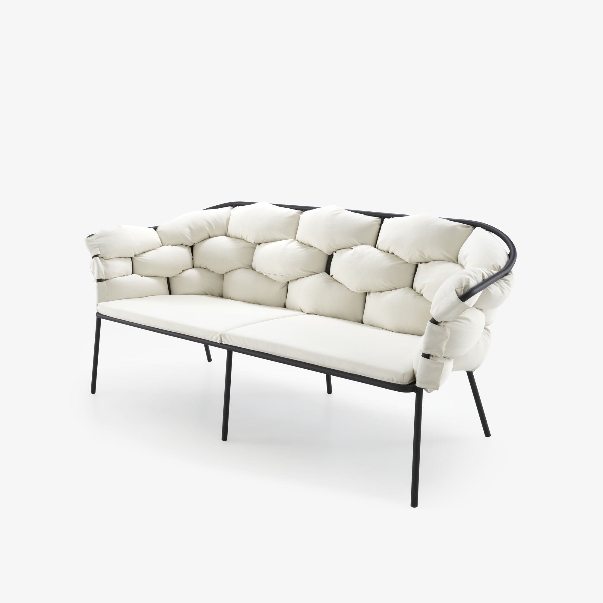 Serpentine Loveseat ecru / charcoal structure