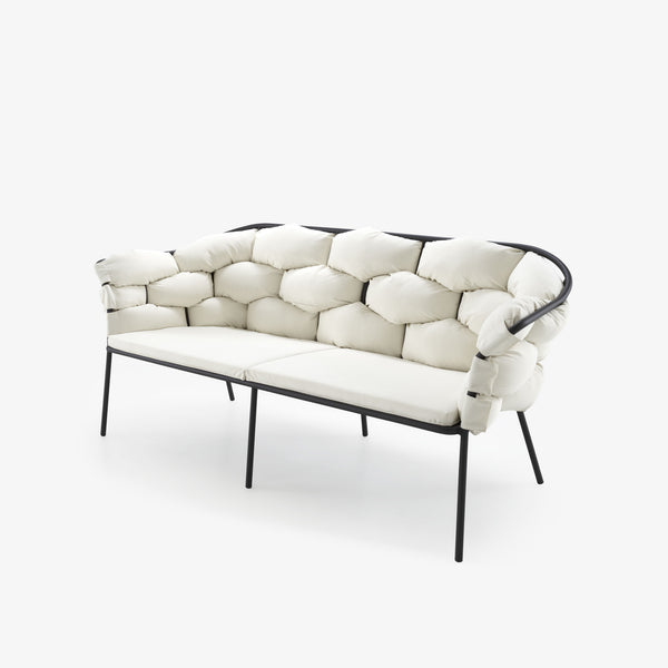 Serpentine Loveseat ecru / charcoal structure