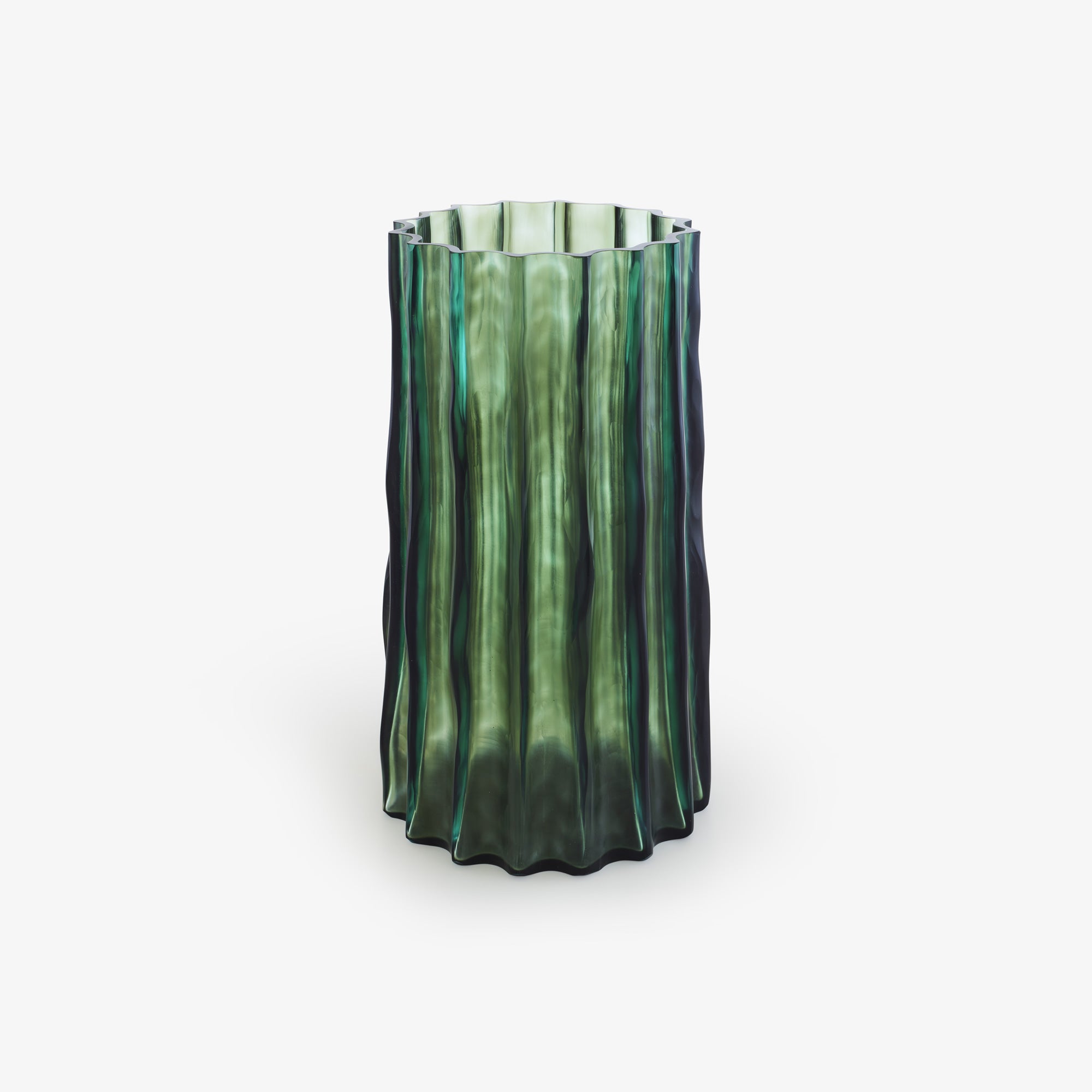 FLORERO GDE VERDE RIBBED