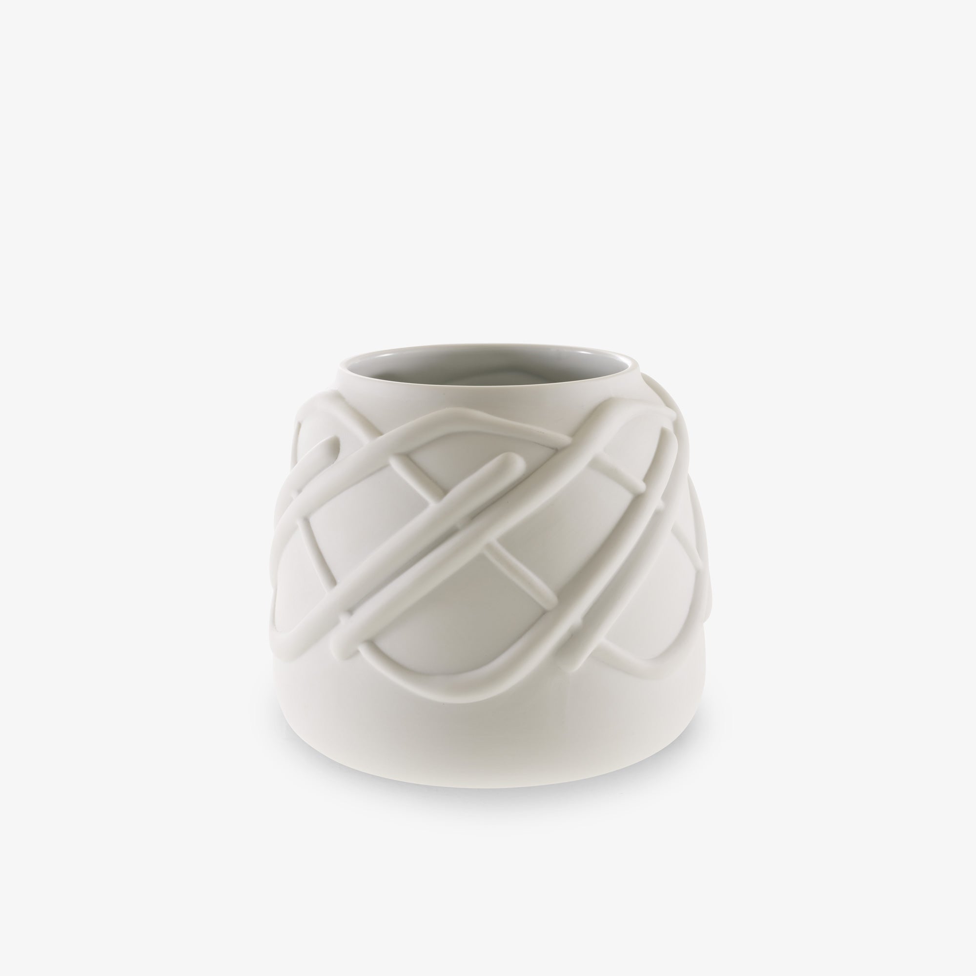 FLORERO BAJO DALVA BLANCO MATE PORCELANA DIA 200 X AL 185 MM