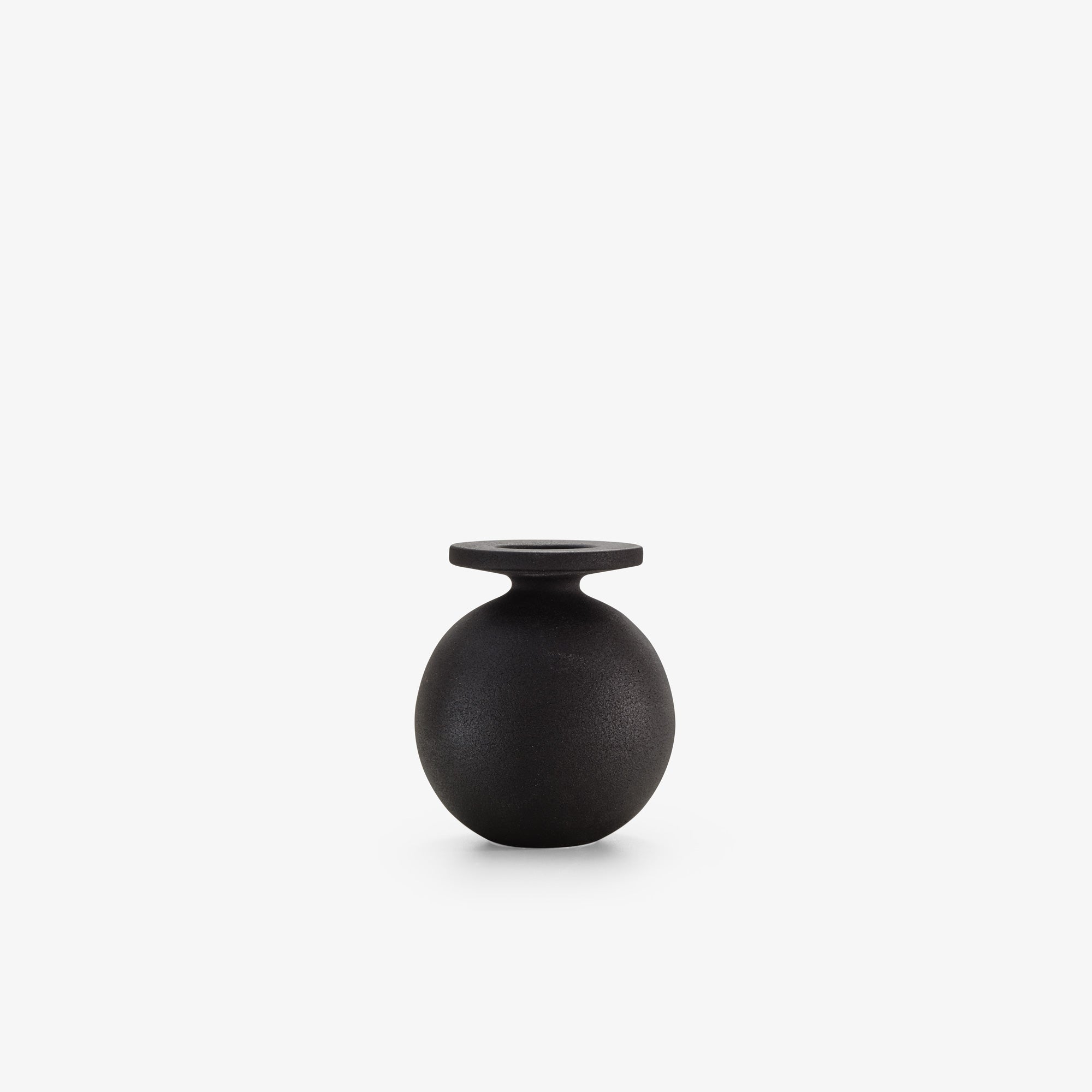 FLORERO PEQ. LUNDI 22/02 NEGRO LOZA ESMALTADA