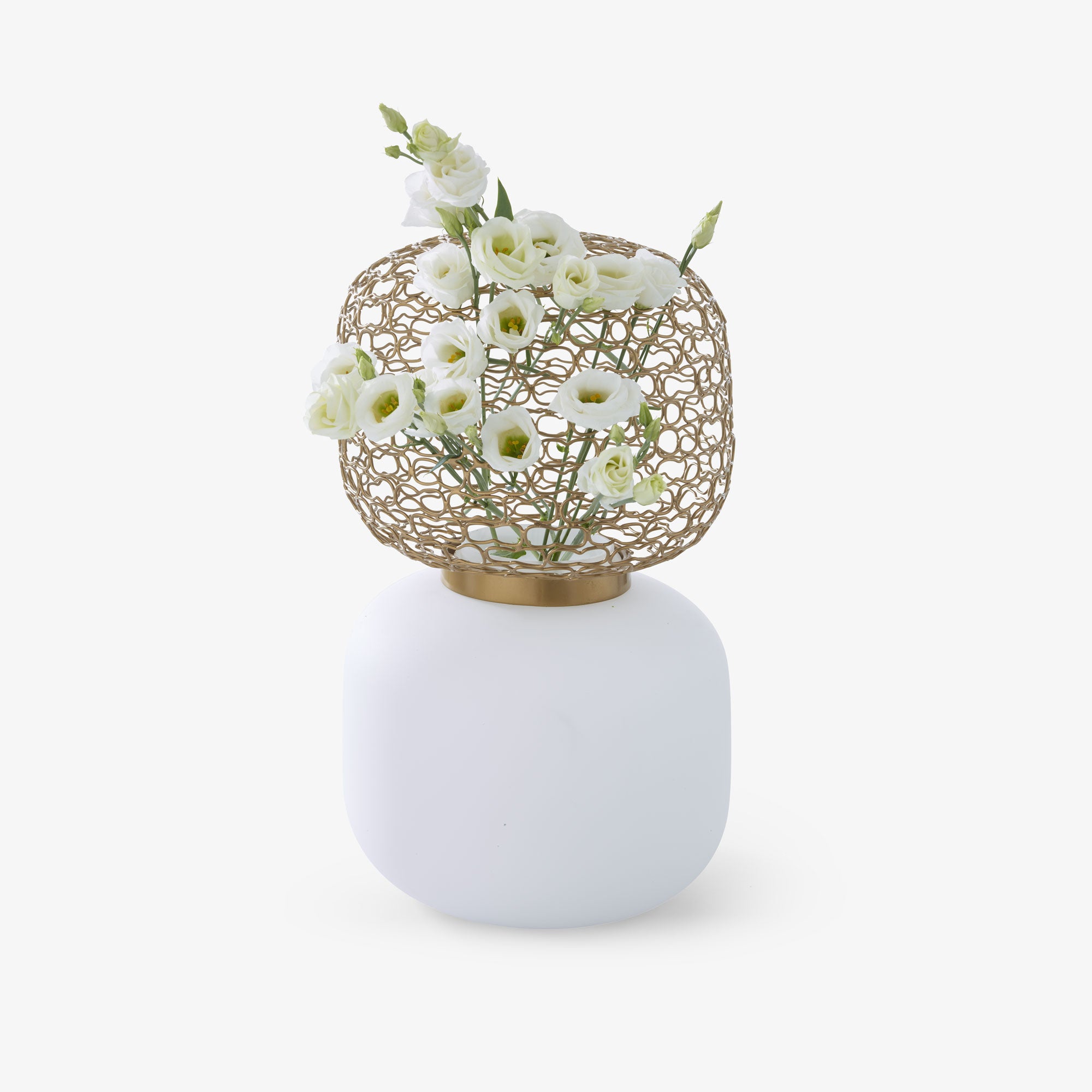 FLORERO JALI OPALINA + REJILLA LATON